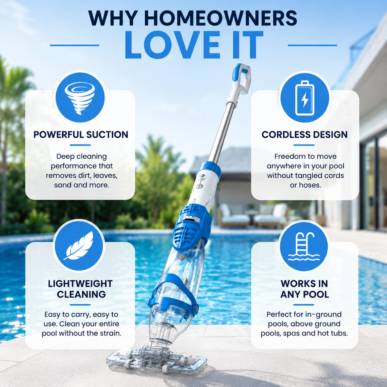 PoolGlide™ Handheld Pool Vaccum